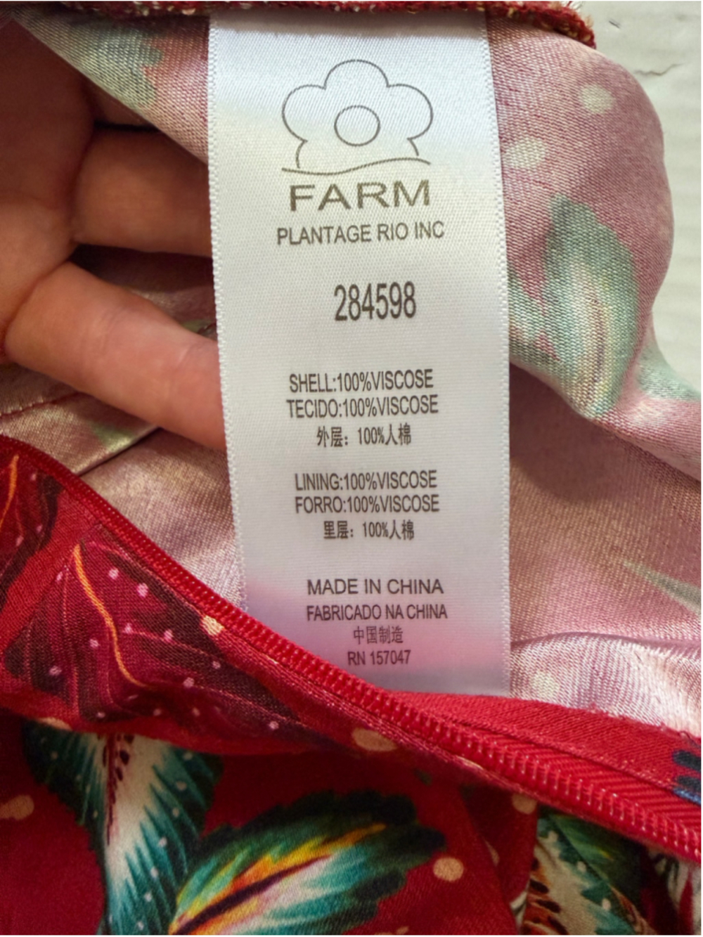 NWT FARM Rio Folhagem De Inverno Y Neckline Boboikat Jumpsuit Red Multi Size L - Picture 16 of 16